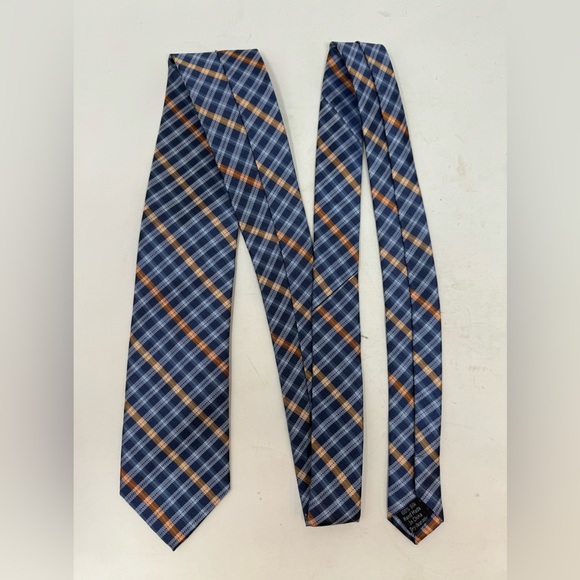 Pronto  Uomo Platinum Silk Orange Blue White Fromal Dress Tie Preowned GHV1. - Picture 1 of 3